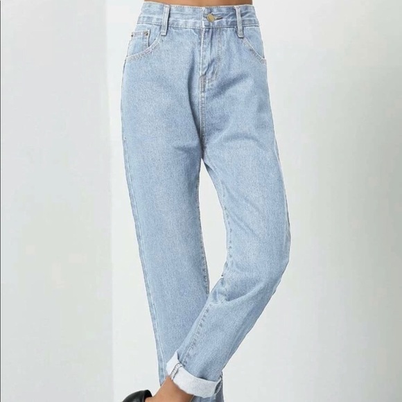 Never Worn Roll-Up Mom Jeans - Boho Chic - Picture 1 of 3